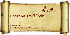 Laczina Aténé névjegykártya